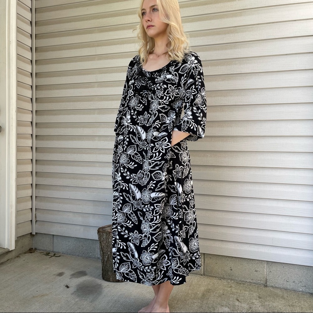 Beaded Neck Patio Casuals  by Cabernet Caftan Maxi Dress - Picture 2 of 12